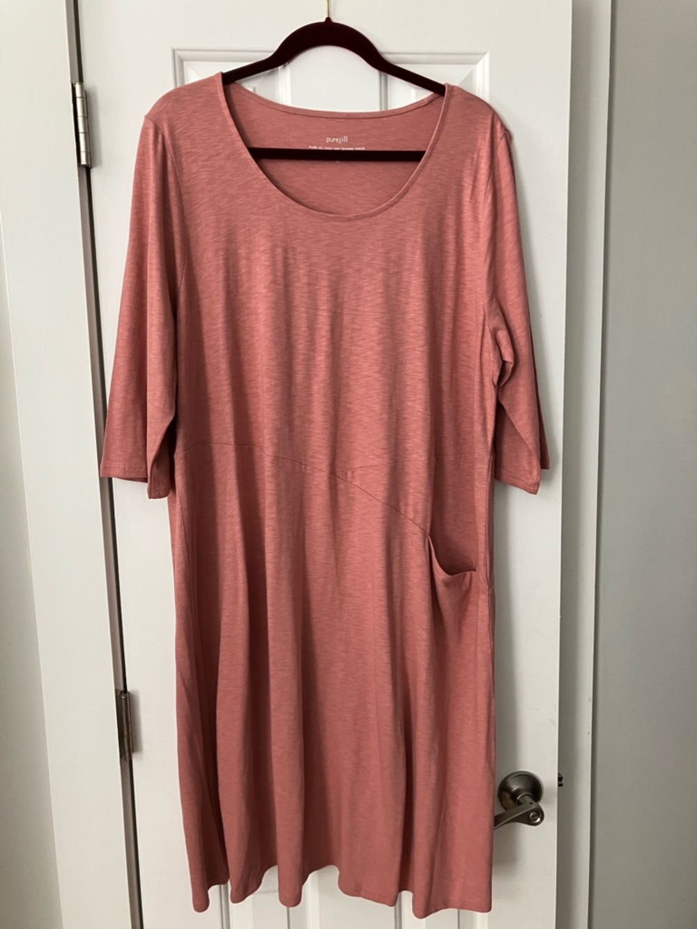 Comfort Knit Pocket Dress - Dusty Rose